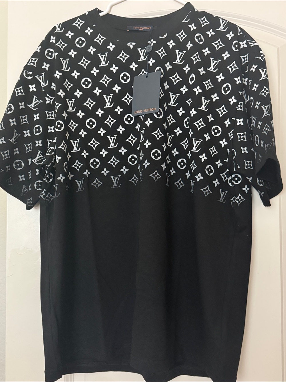 Louis Vuitton Black and White Monogram Tee